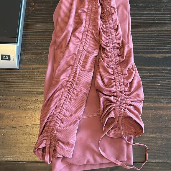 Fabletics Mauve Pink Cashel Foldover PureLuxe Ruched Athletic Legging - Picture 7 of 8